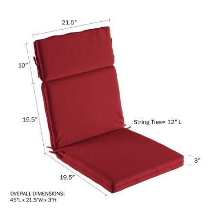 Hastings Home Hastings Home High Back Patio Chair Cushion, Red 281664BSR